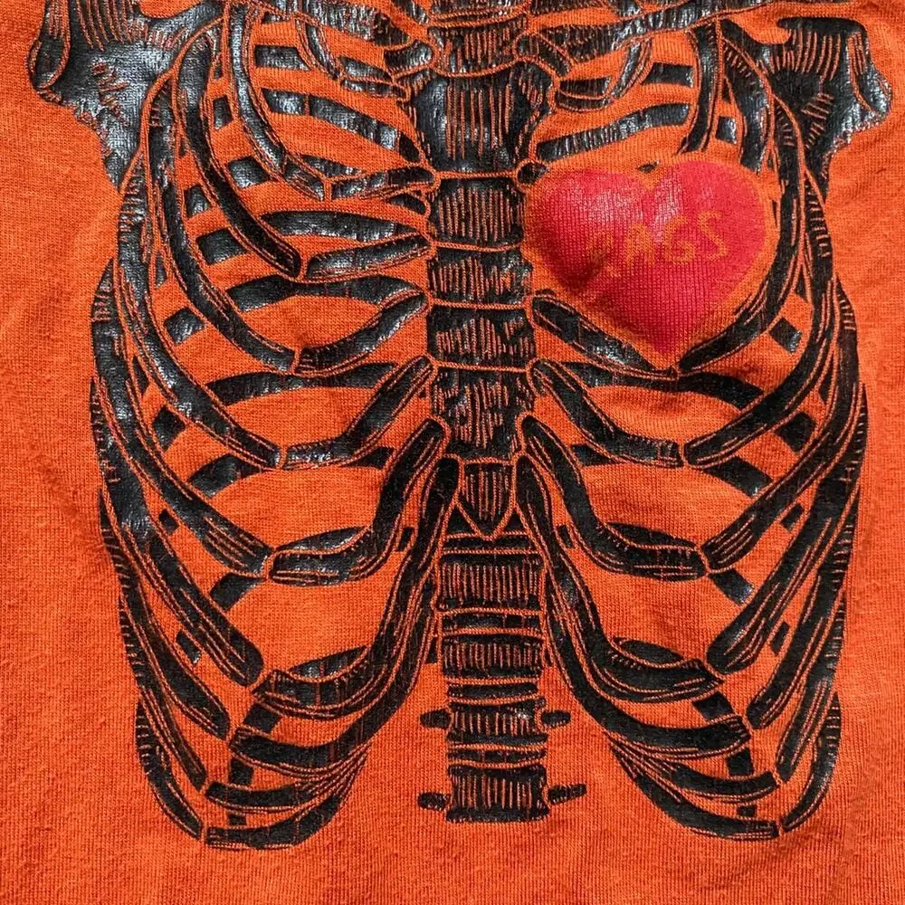 Rags to Raches Orange Skelly Pouch